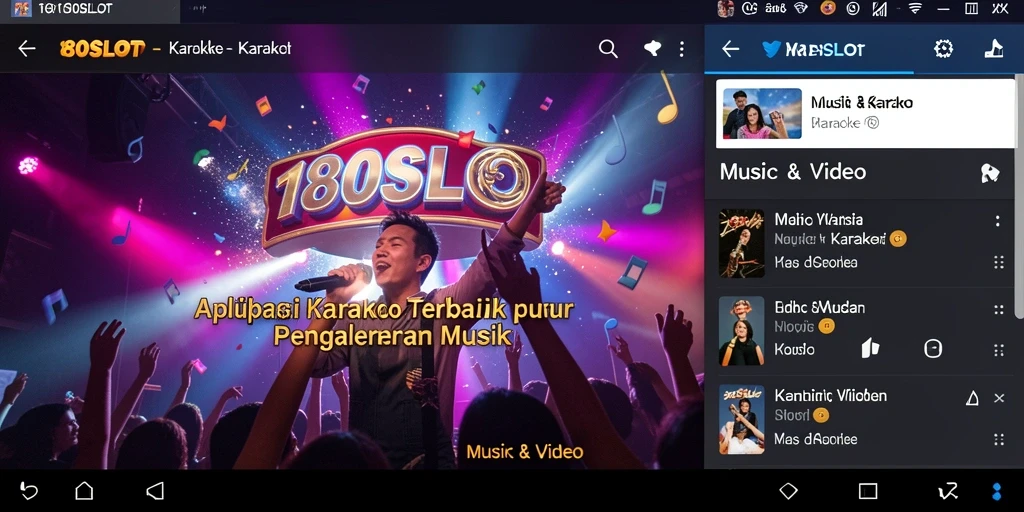 Antarmuka aplikasi 180SLOT yang intuitif dan fitur karaoke yang menarik.