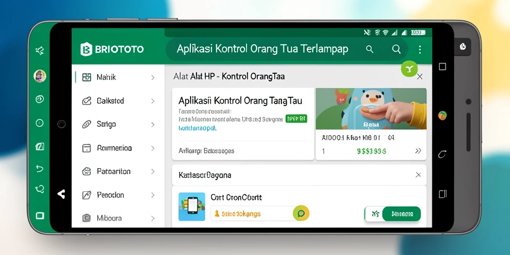 Antarmuka BRIOTOTO menunjukkan fitur kontrol orang tua yang intuitif.