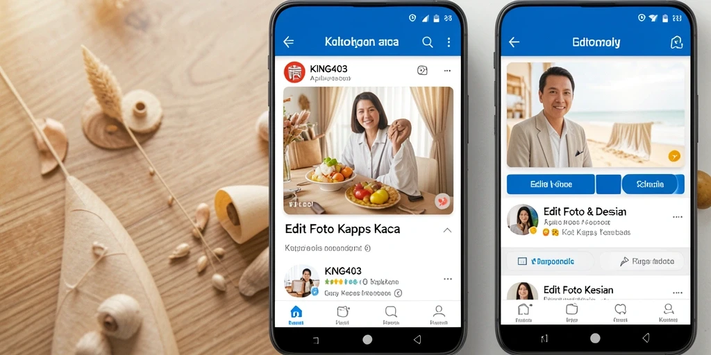Tampilan antarmuka pengguna KING403 untuk edit foto kertas kaca.