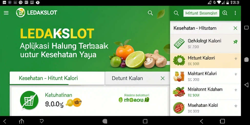 Tampilan antarmuka utama LEDAKSLOT untuk menghitung kalori.
