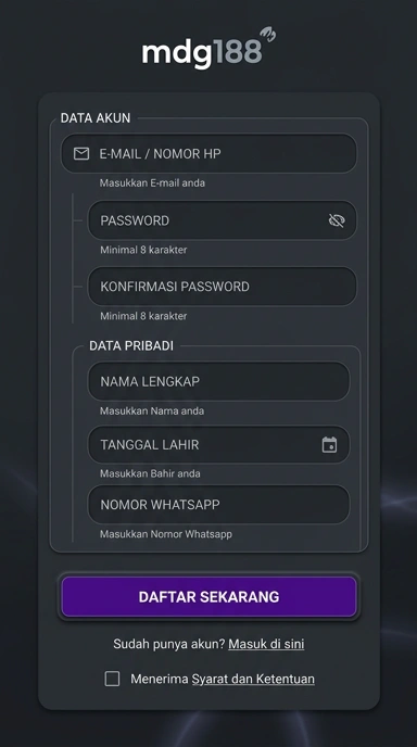 Cara Membuat Akun Baru di mdg188 untuk Pengguna Android